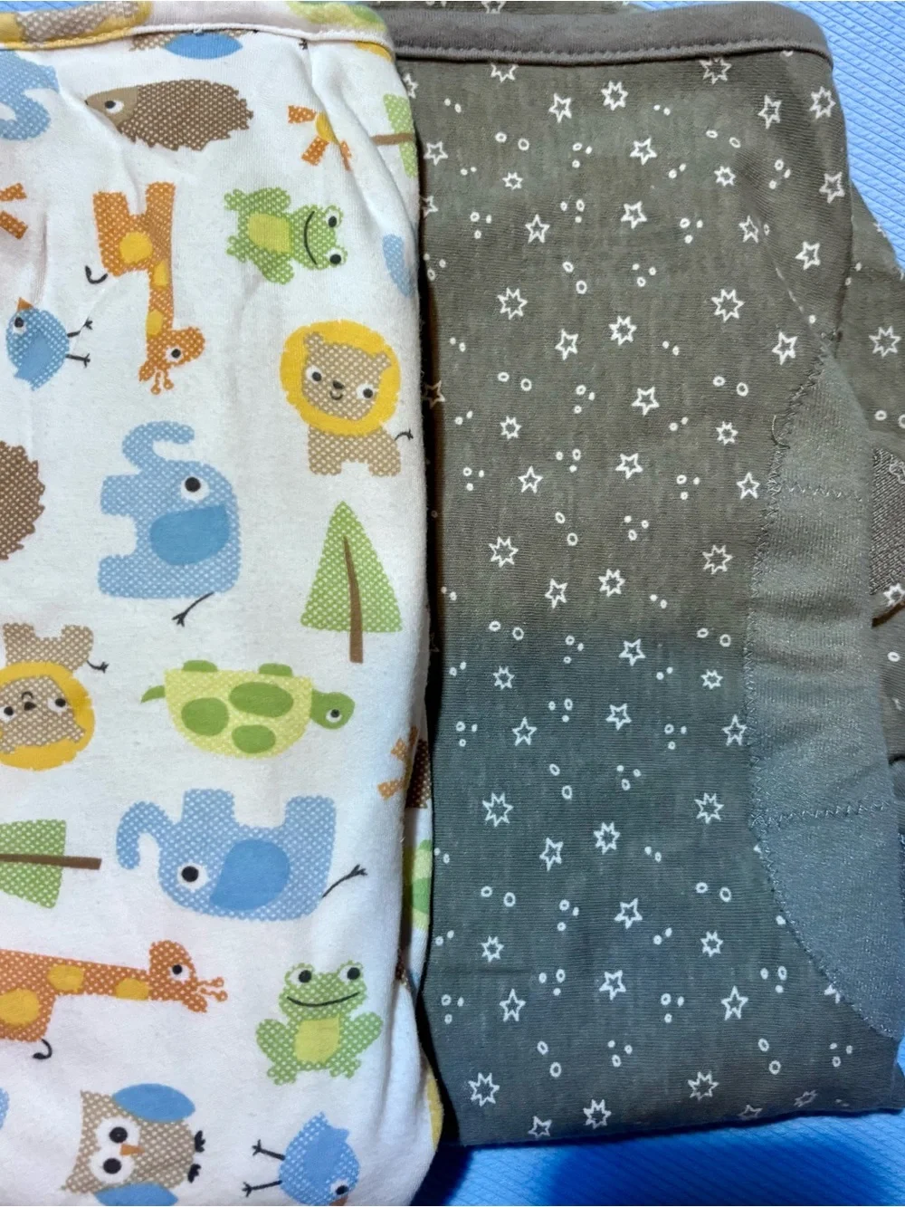 Baby Swaddle Set - Gray Star & Multi Animal Print